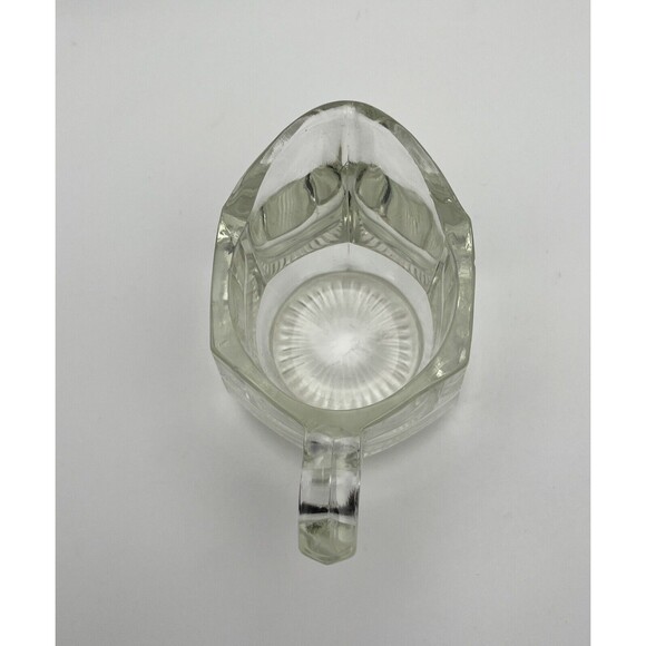 Vintage Starburst Crystal Clear Class Creamer Starburst Bottom Design USA Used - Picture 5 of 6